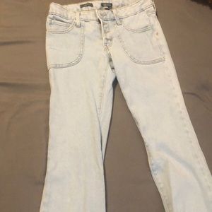 flare low rise jeans
